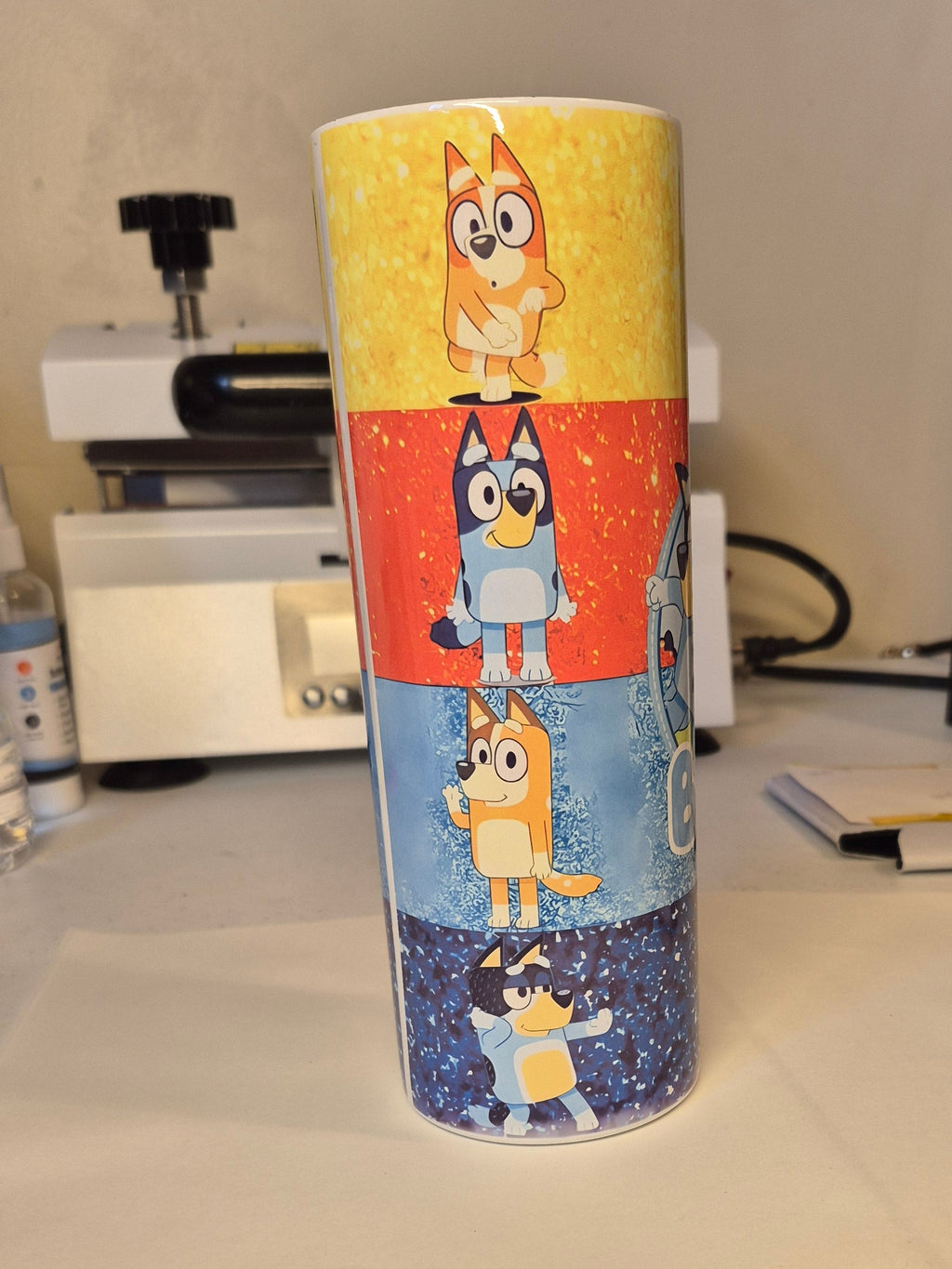 Bluey Glitter multiple colors 20oz tumbler