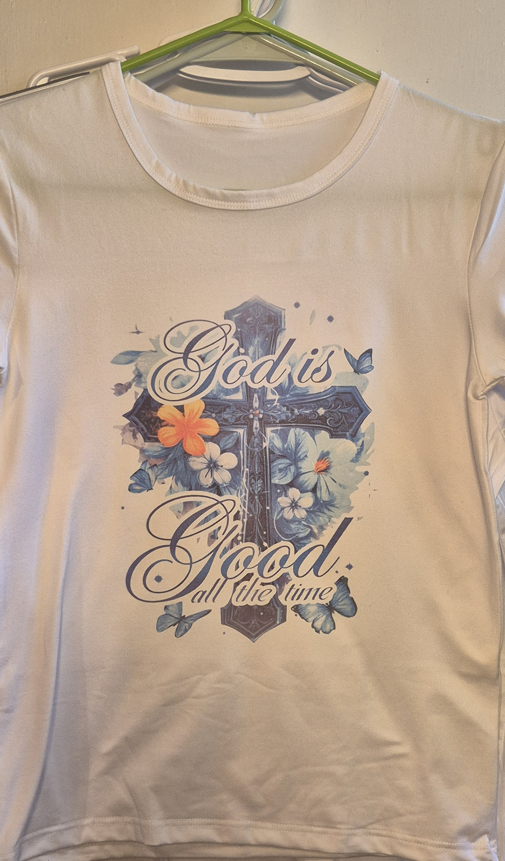 "God is good" polyester short sleeve