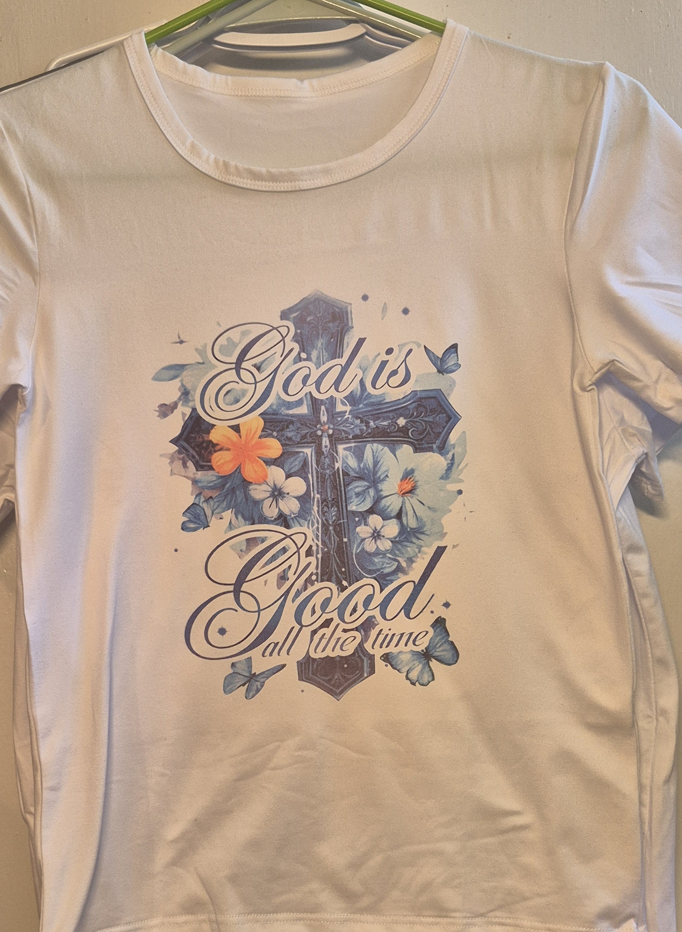 "God is good" polyester short sleeve