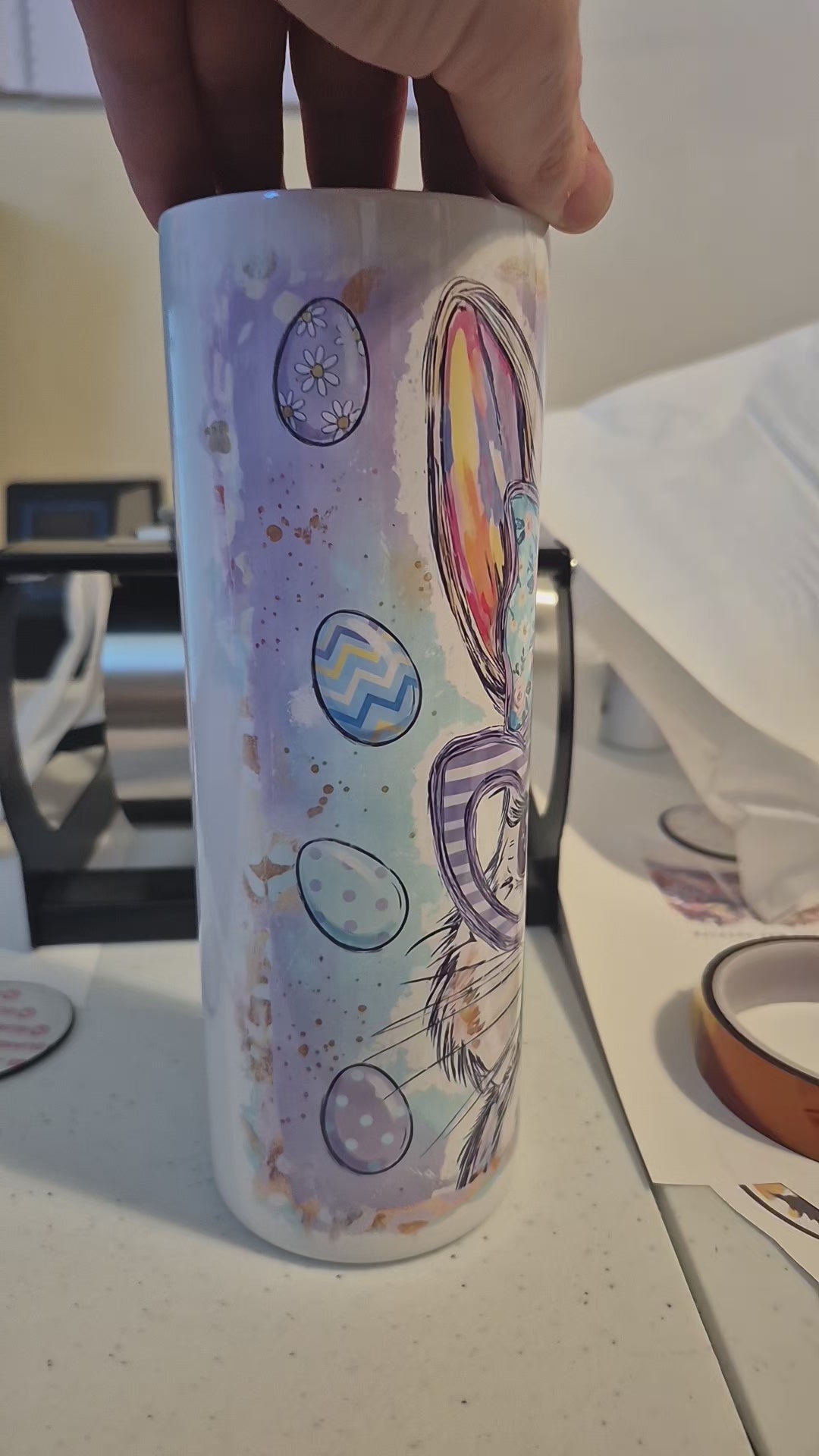 Bunny bubble blower tumbler