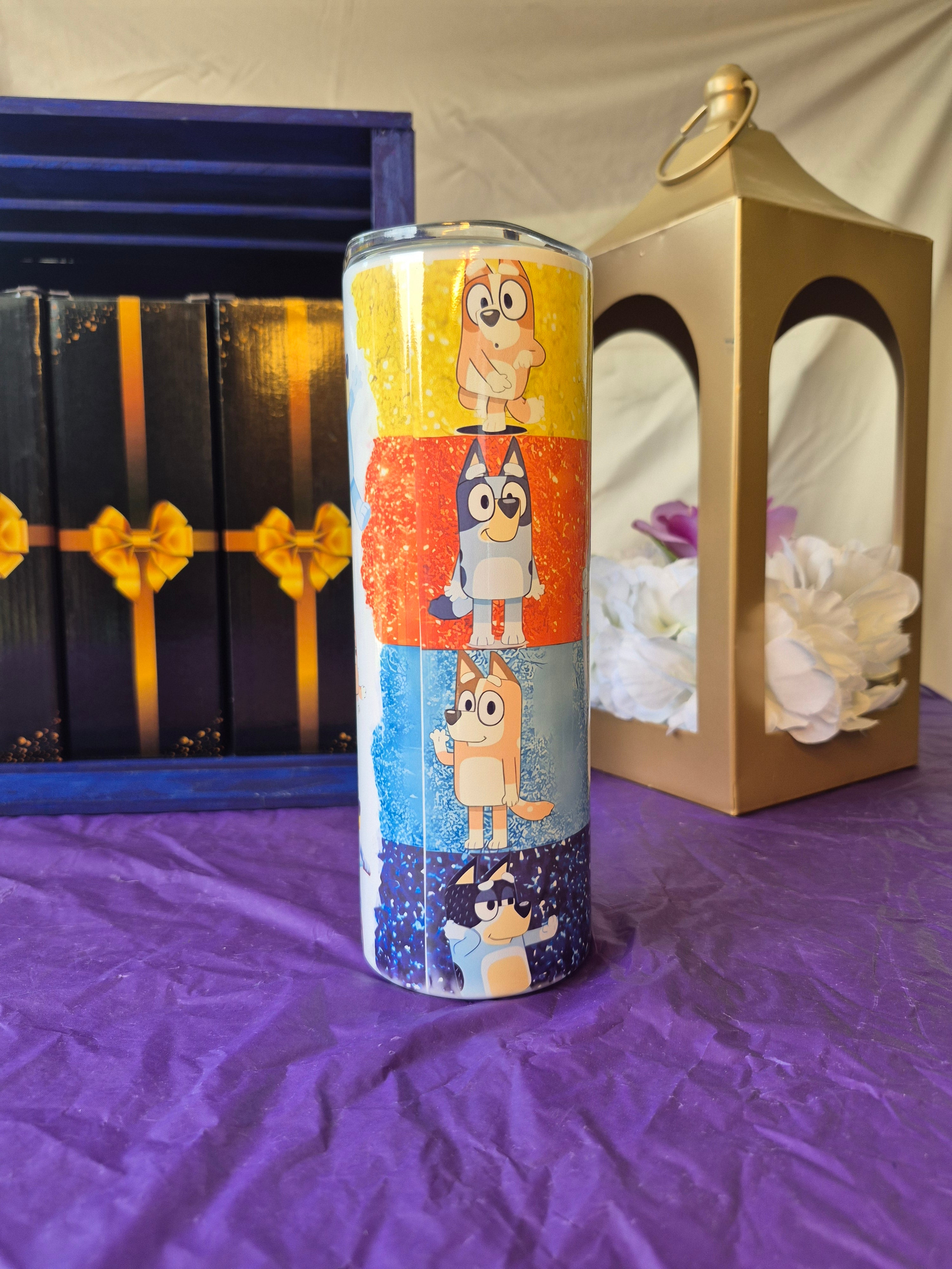 Bluey Glitter multiple colors 20oz tumbler