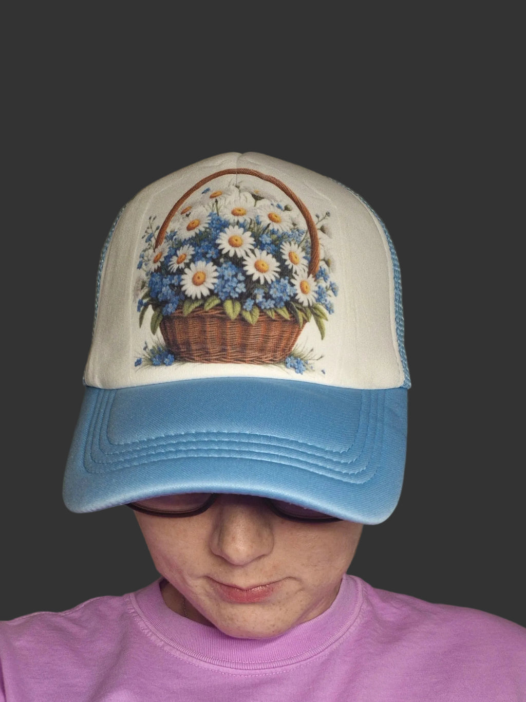 Sublimated blue mesh hat