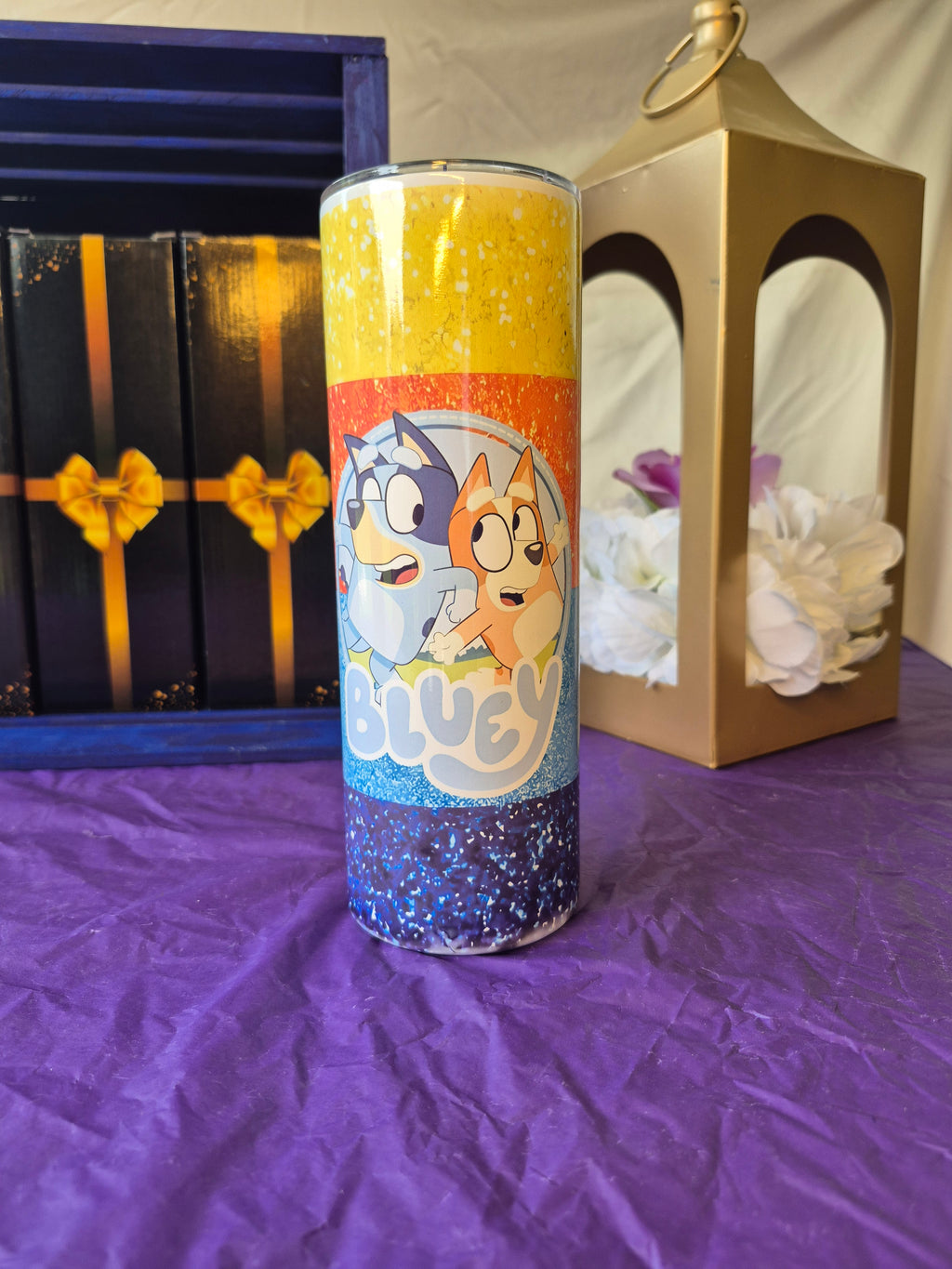 Bluey Glitter multiple colors 20oz tumbler
