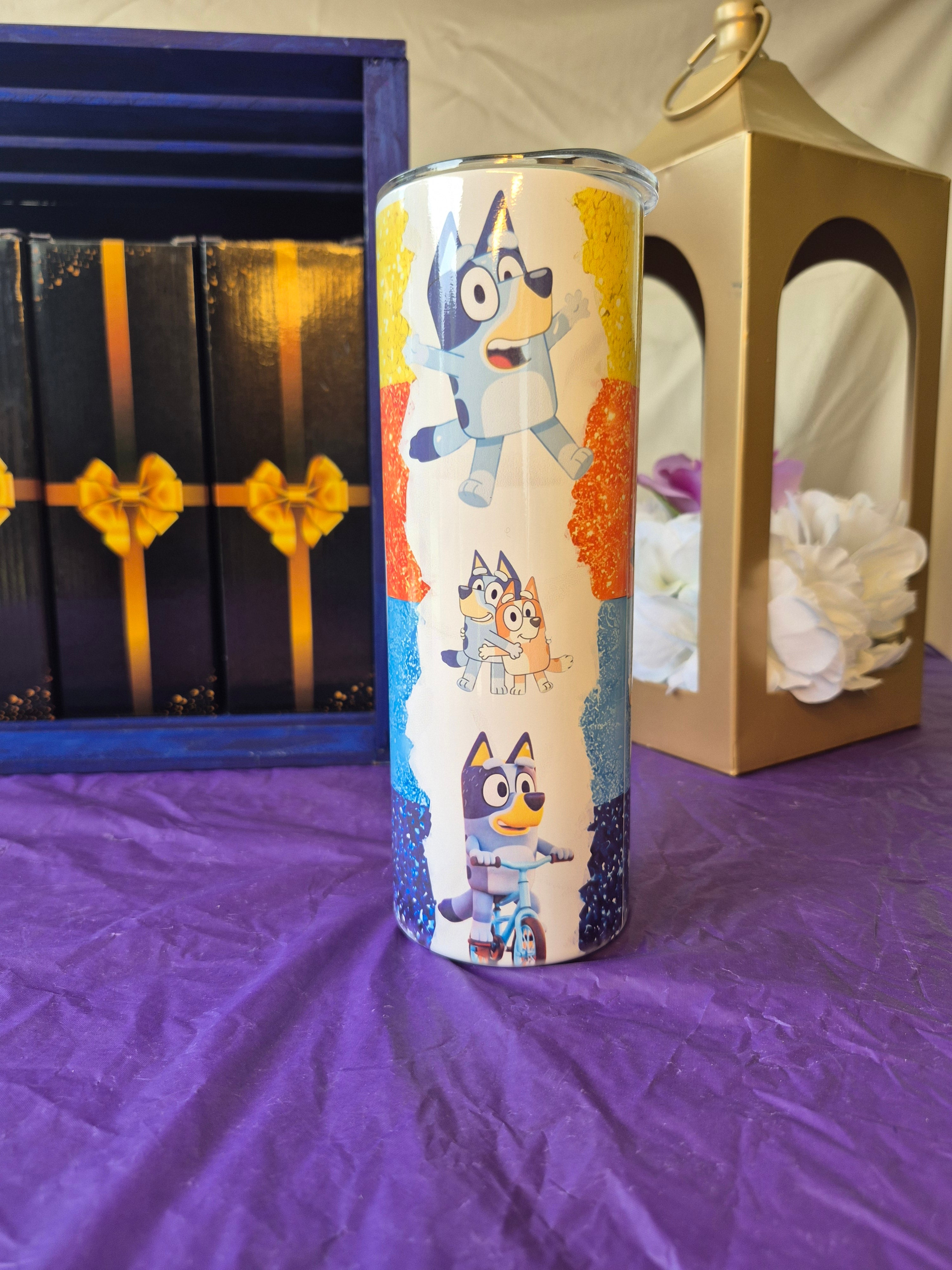 Bluey Glitter multiple colors 20oz tumbler