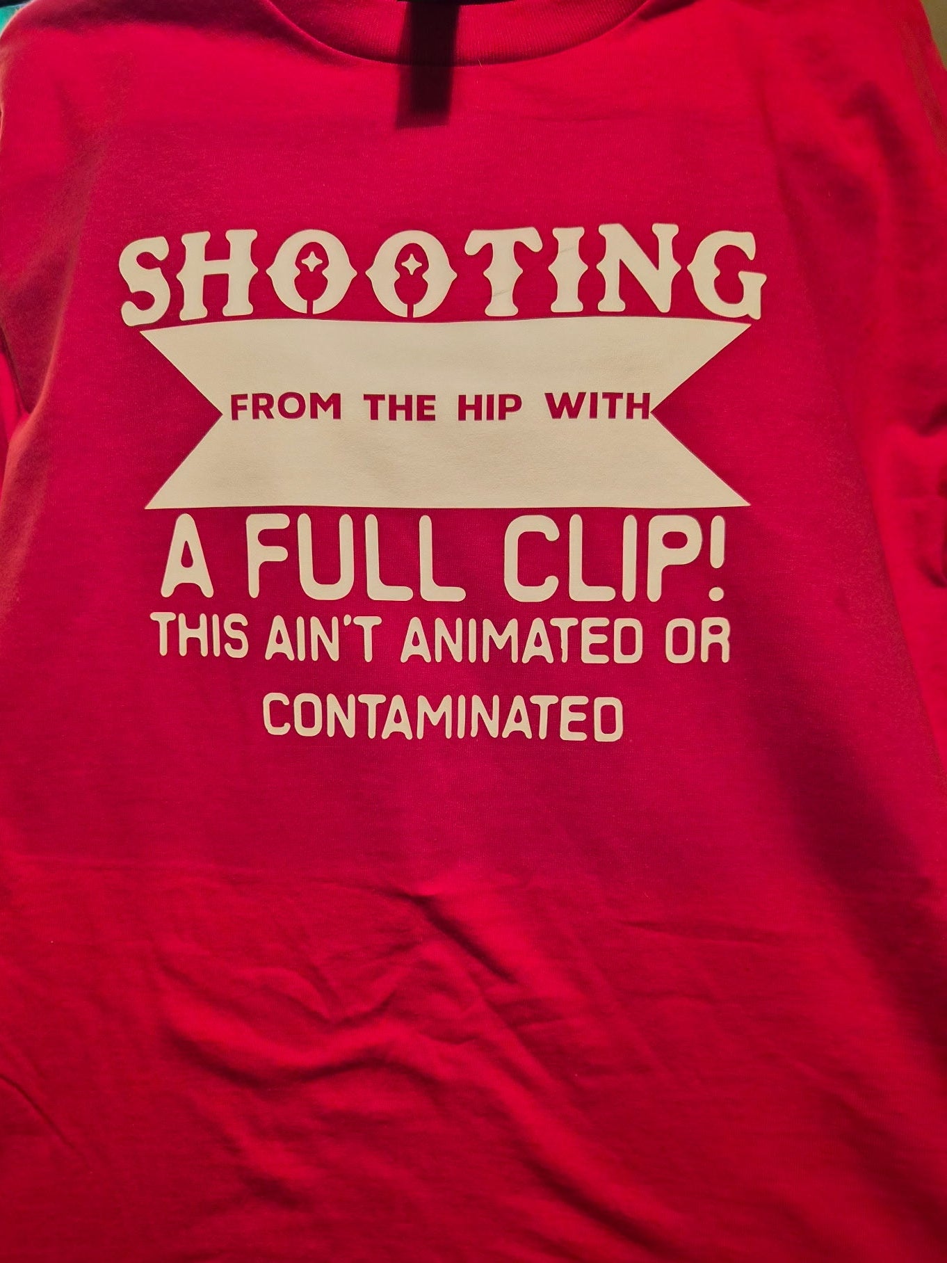 Shooting from the hip short sleeve cotton tshirt